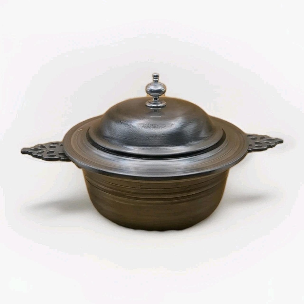 Vintage  Lazar 2 piece Bun Warmer Aluminum Serving Double handle‎